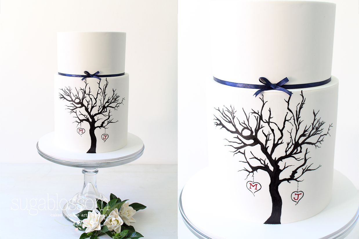 Hand Painted Tree on Fondant