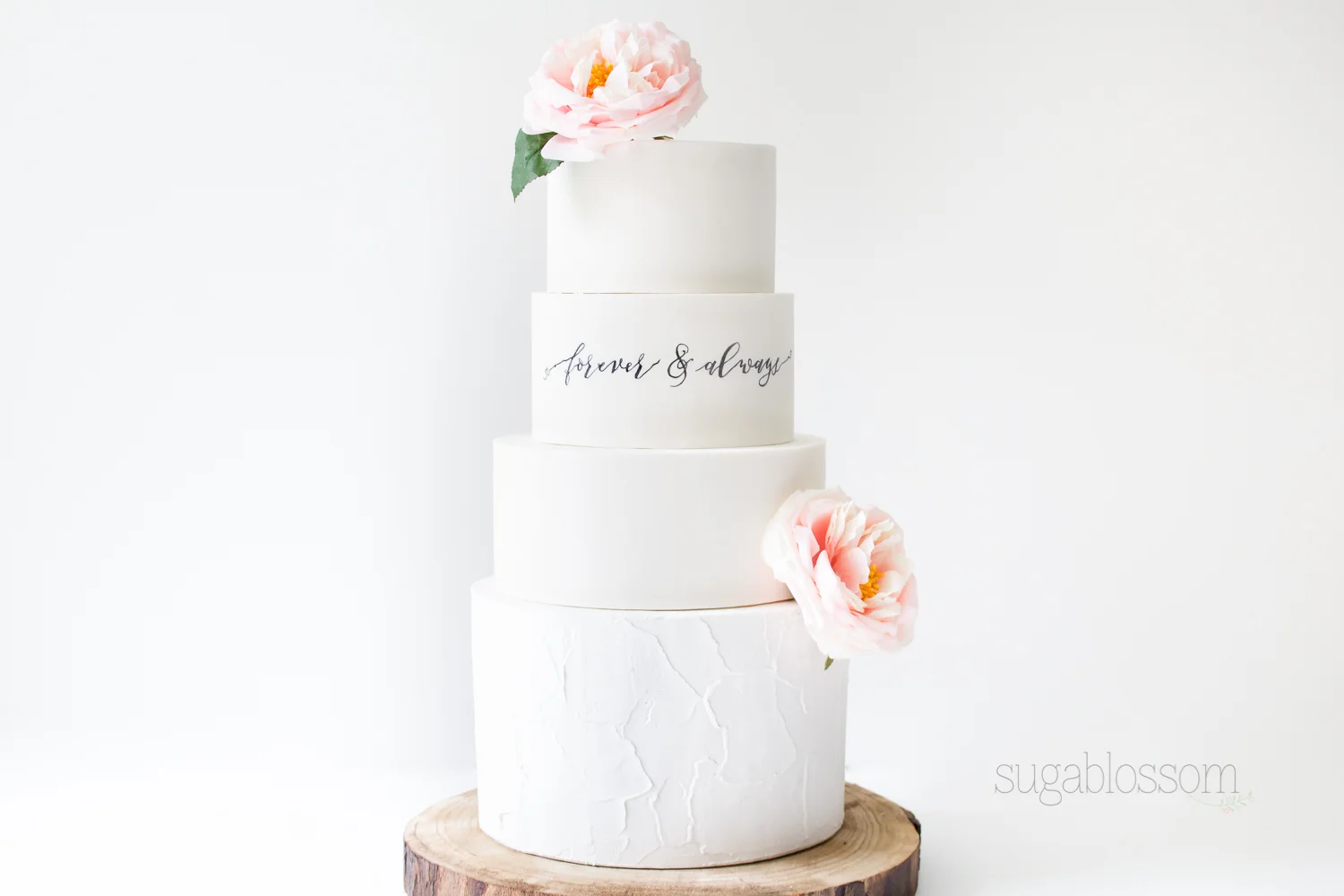Forever & Always | Crisp white with rough iced base tier