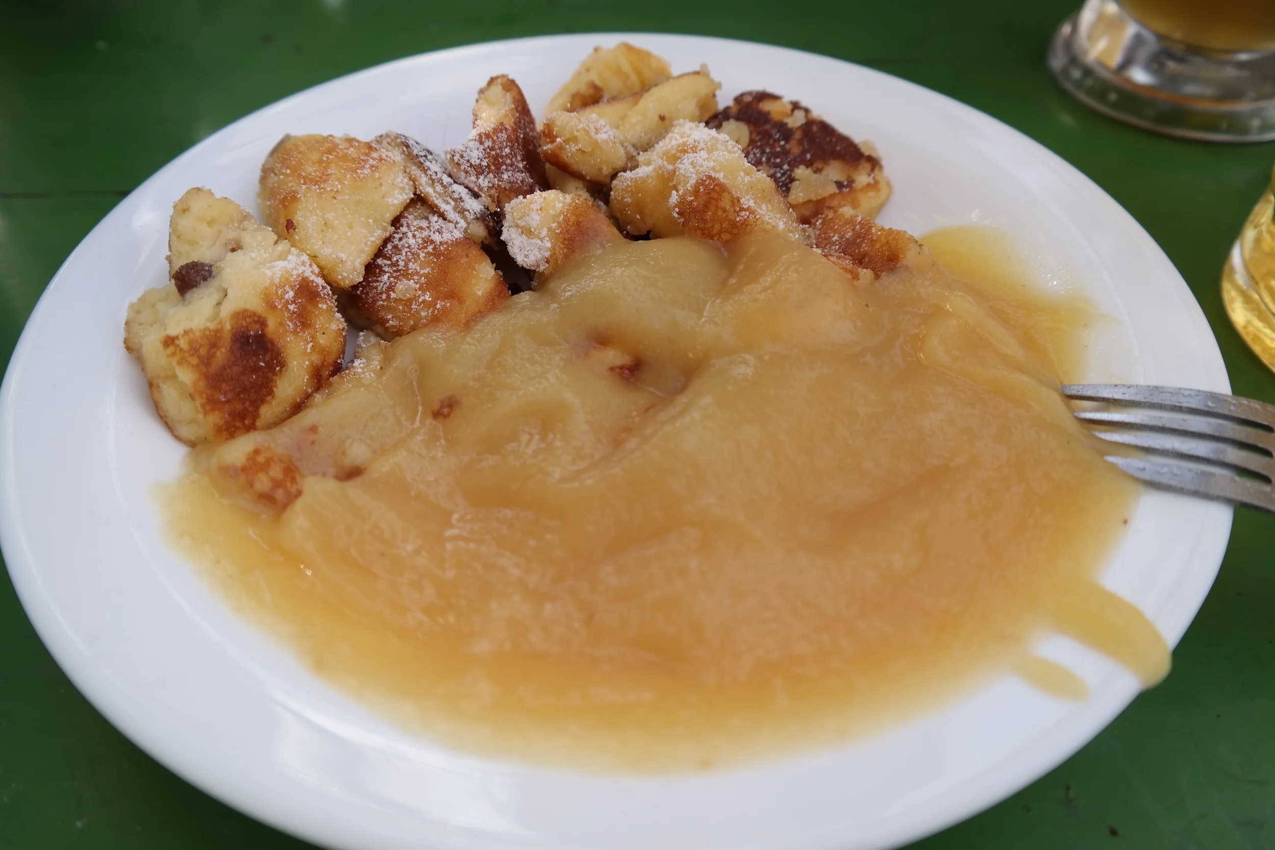 Kaiserschmarrn . Pancakes and applesauce by themselves are already high on my list of delicious foods, so the pairing was perfect.