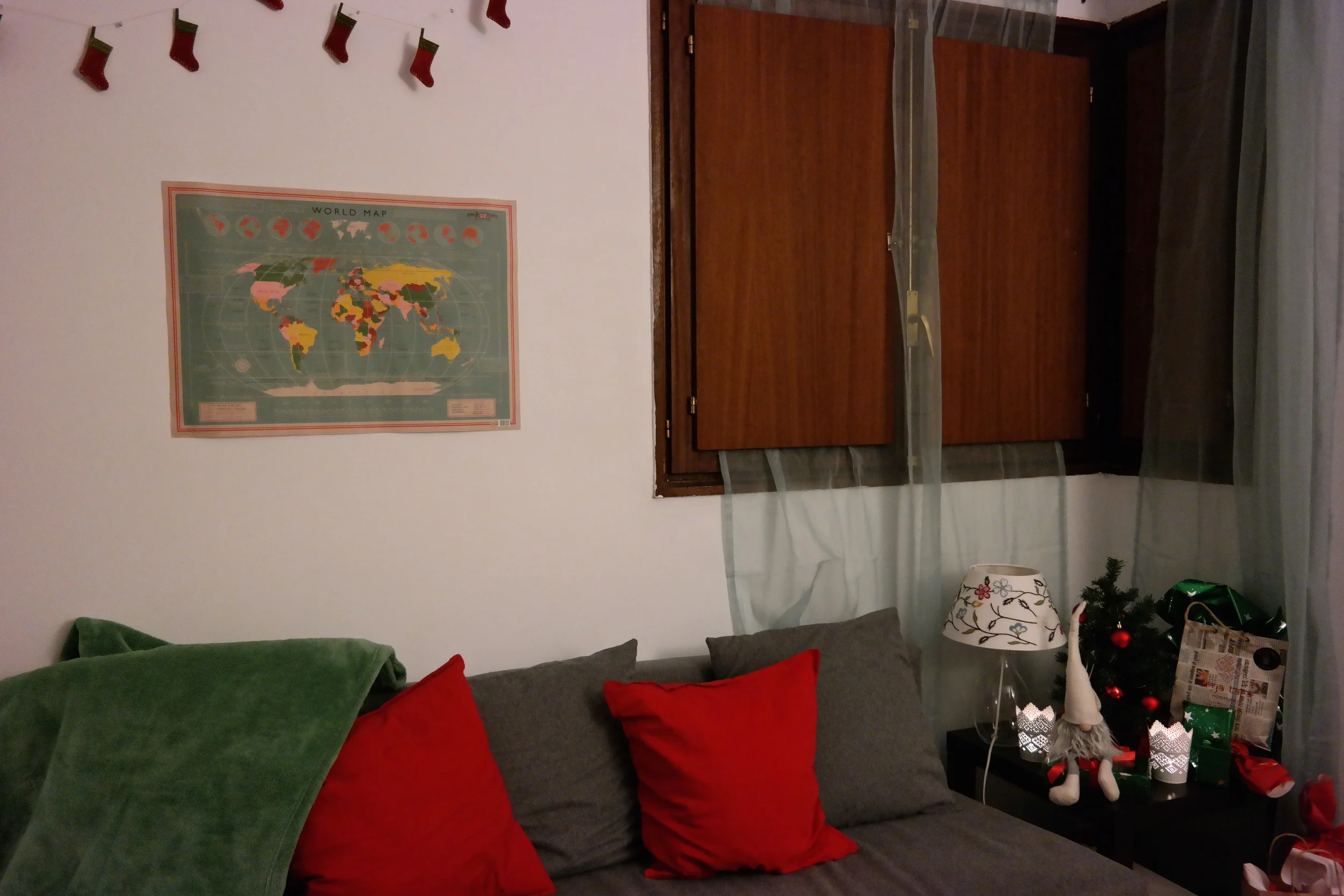 Our cozy little living space with our little tree and some presents. A perfect Spanish Christmas celebration!
