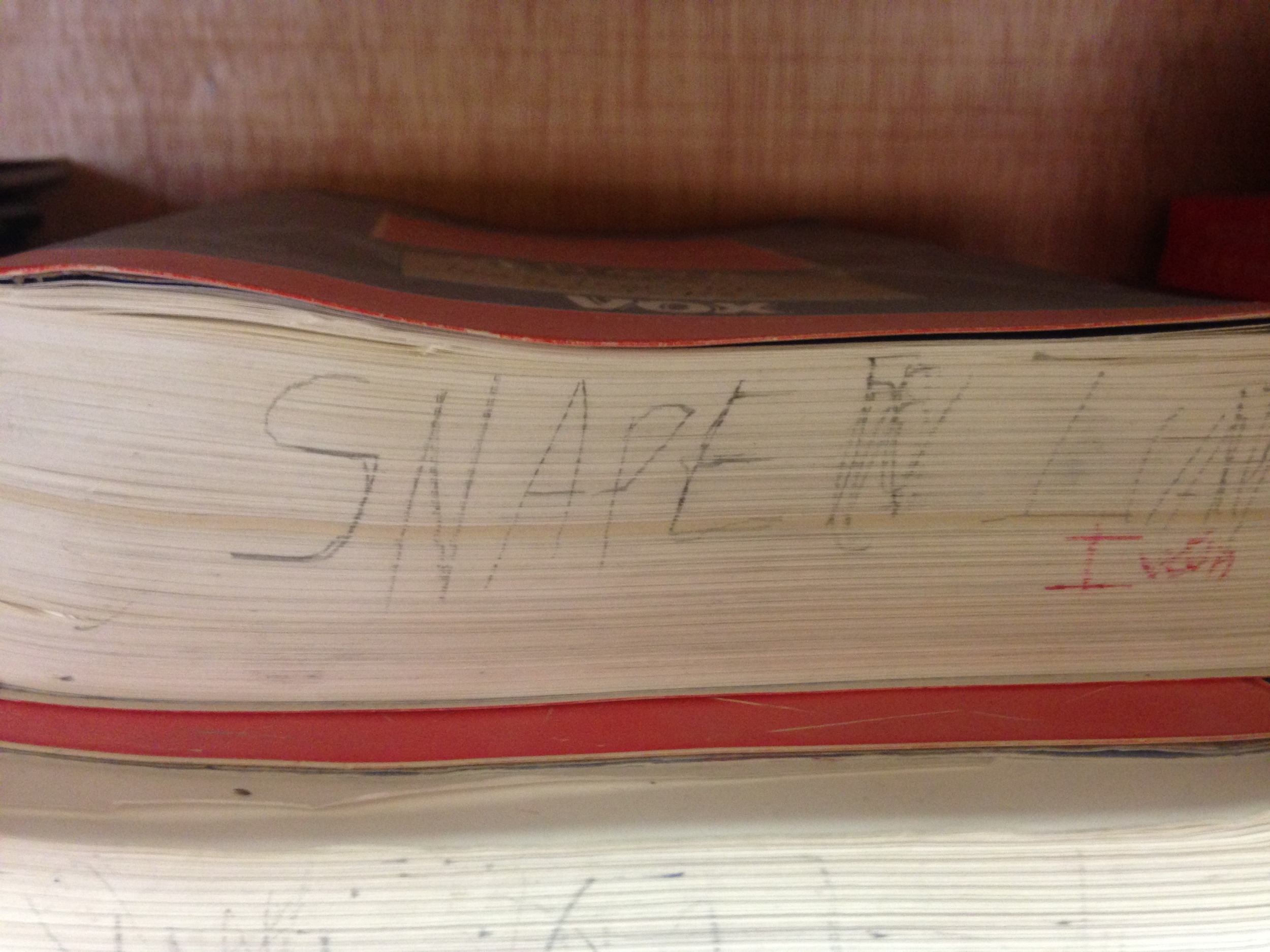 I did not know that Severus Snape attended this elementary school! He left his dictionary. (I'm finally getting around to reading Harry Potter --only a decade late!--so I can make nerdy jokes like this.)