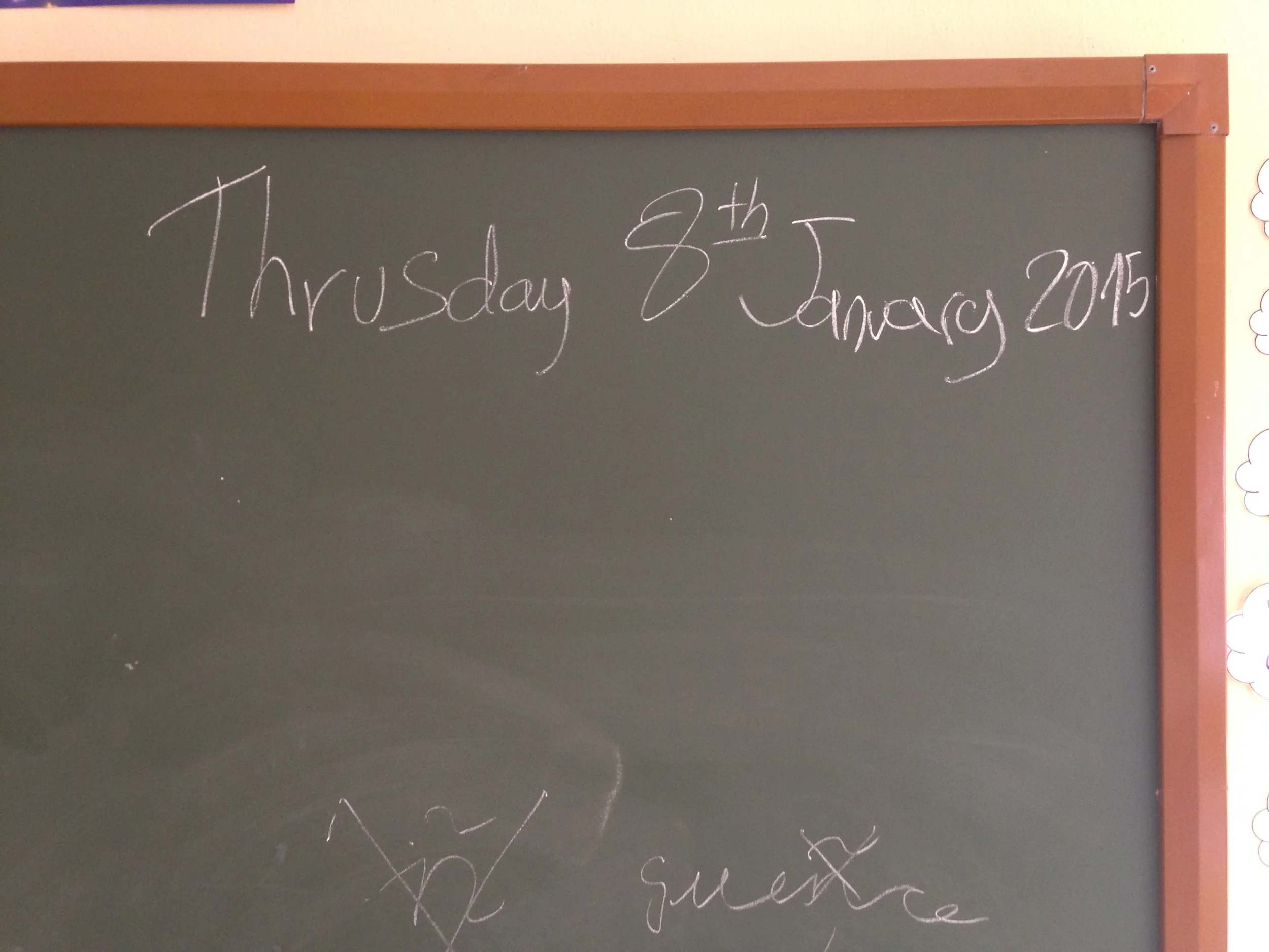 While the teacher is always the one to write the date on the board at school, I'm sincerely hoping a child was responsible for this error.