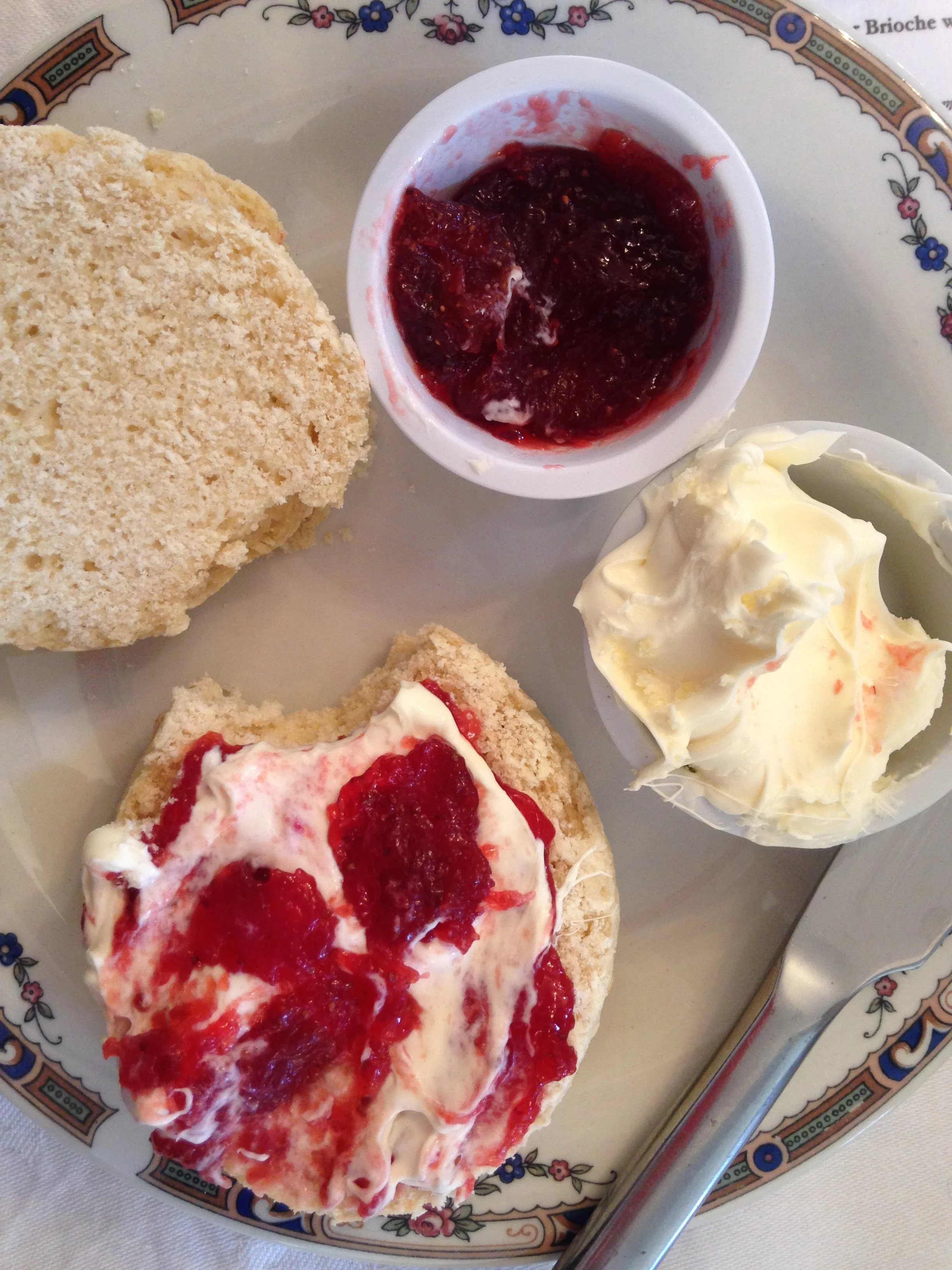 Afternoon tea on the wall that surrounds Chester. While to me this would be a scone, clotted cream and jam, and tea with milk, the British have a lovely name for the whole affair: a Cream Tea.