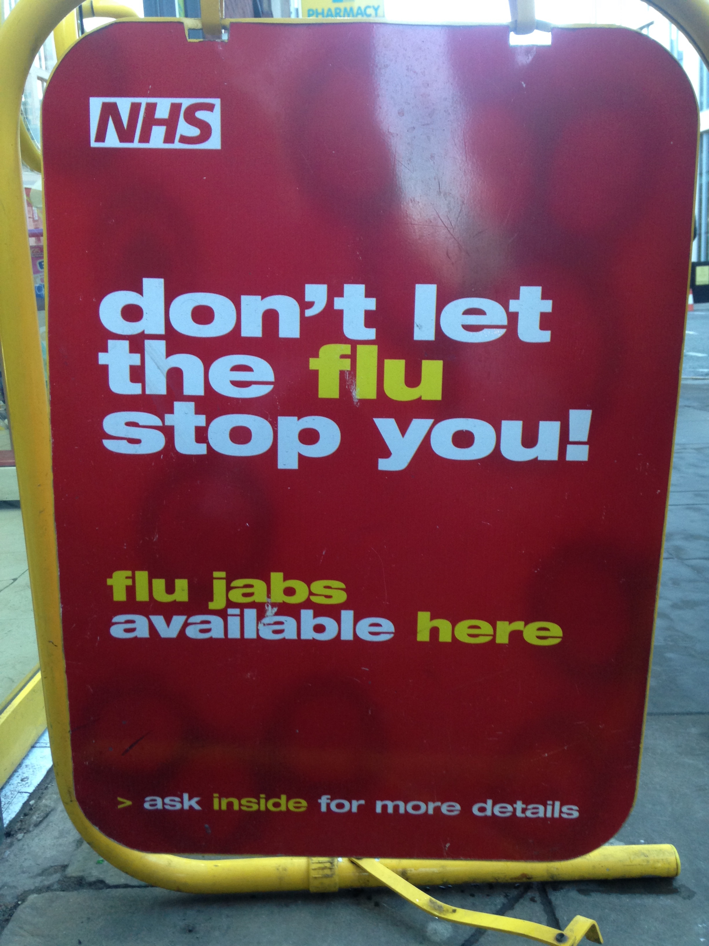 FLU JABS. I couldn't stop laughing. Also, does it strike any other Americans how much this font looks like the one CVS uses?