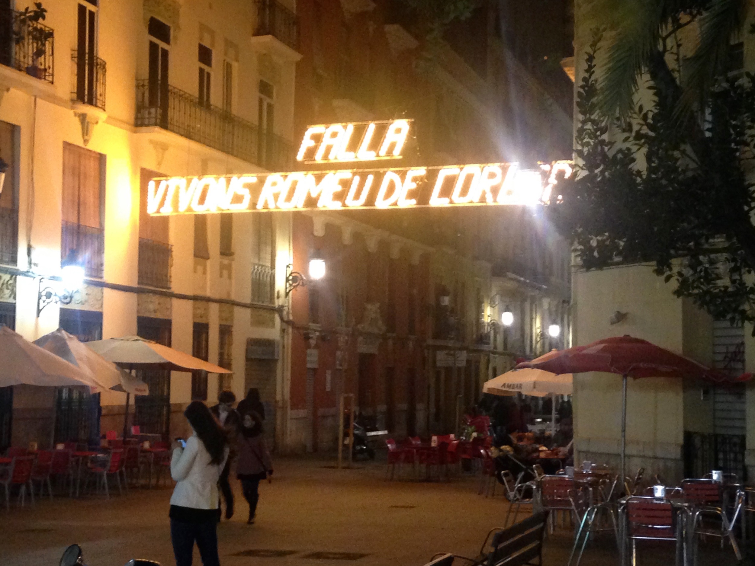 Every neighborhood had its own signs and lights. Many things are written in Valenciano, the local language (it is similar to Catalán).