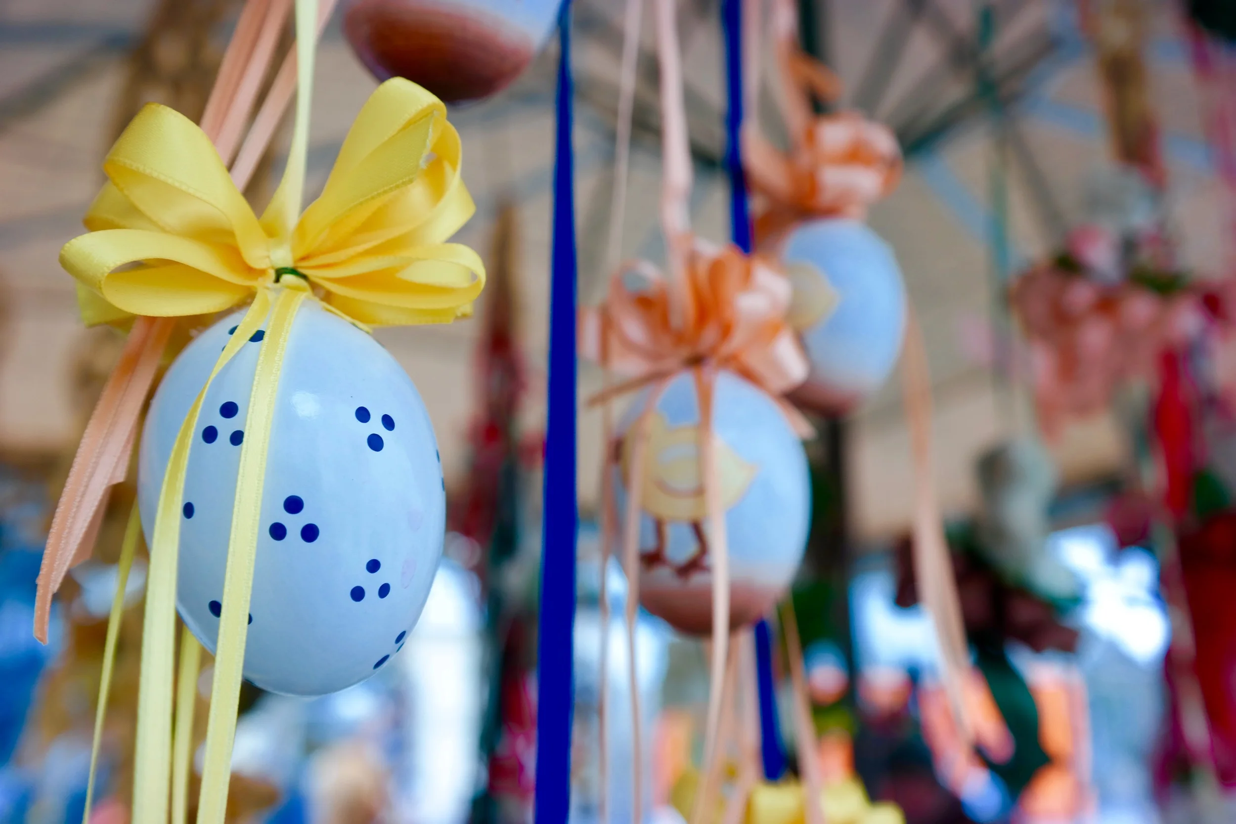 The Easter markets were out and stocked with hollowed out, painted eggs. 