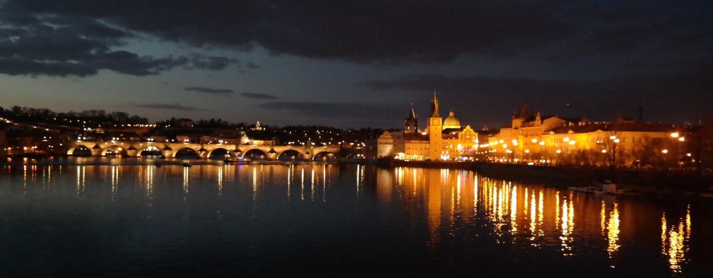 Prague at night.