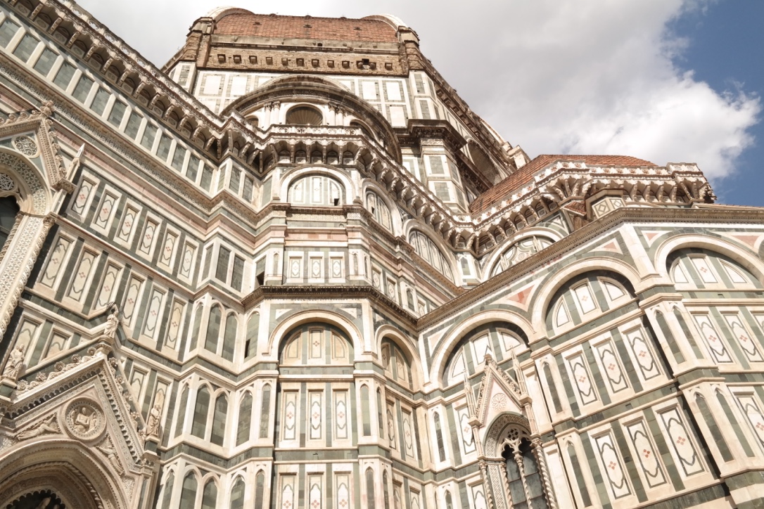 The Cattedrale di Santa Maria del Fiore was at the end of our street. We stood in line one morning to walk through the cathedral which was free!
