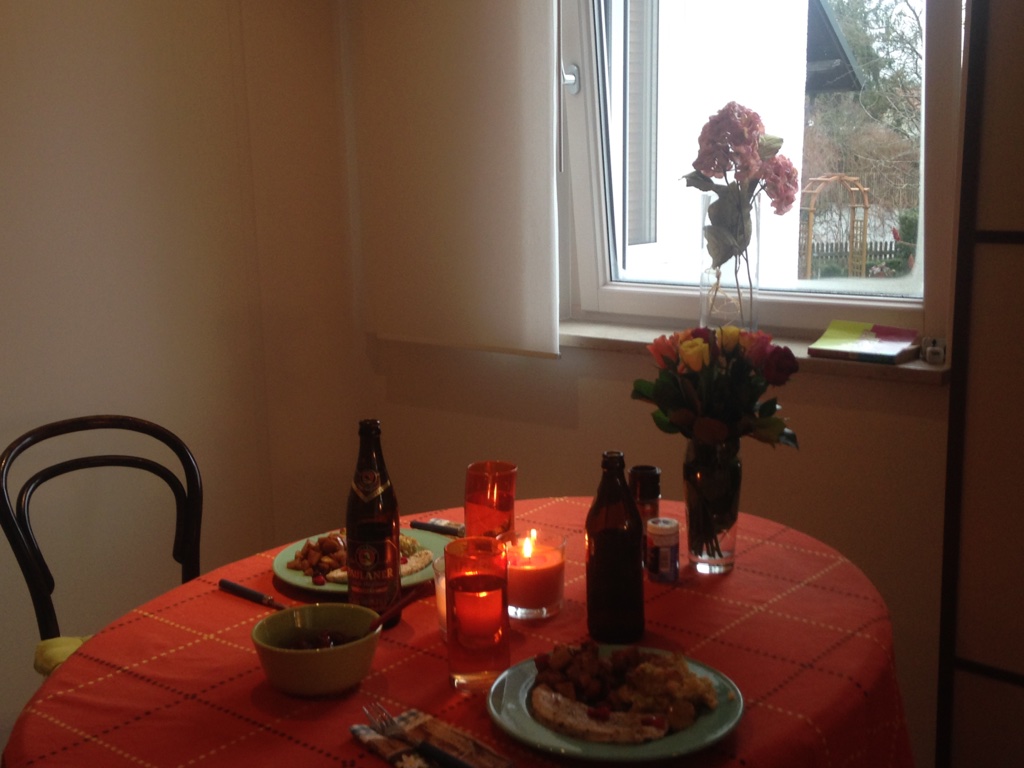 Just for this special day, we expanded our small table to the slightly-less-small size. :)