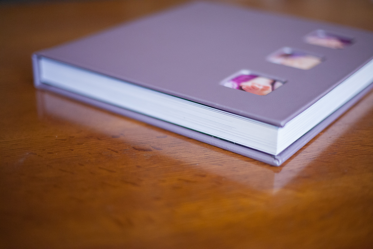 Heirloom Album thick pages with leather cover and 3 cameo images