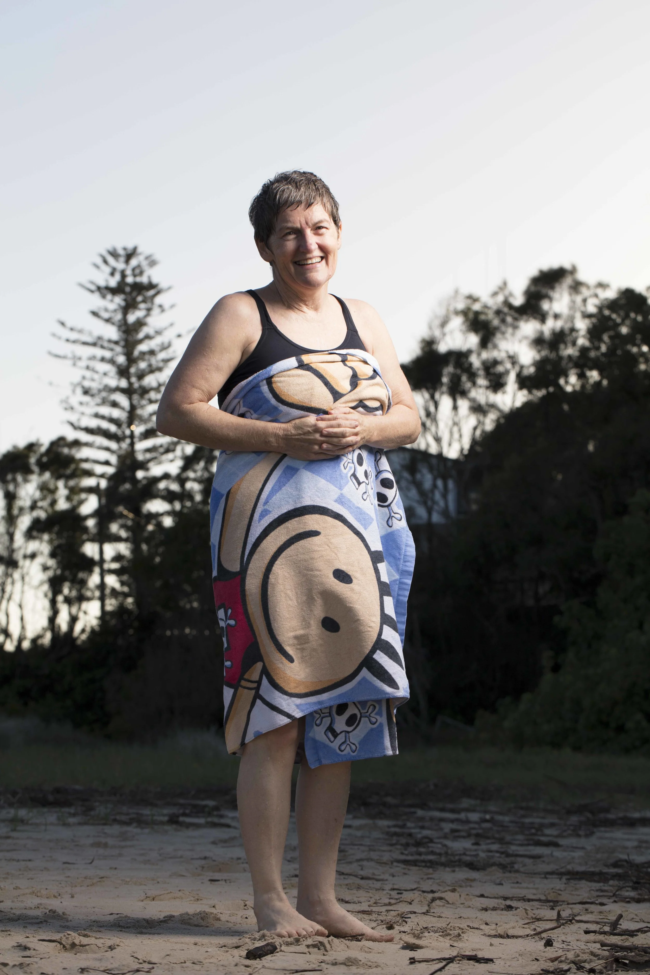 Writer Mary-Rose MacColl, photographed at Currumbin Beach on the Gold Coast. photography : Russell Shakespeare