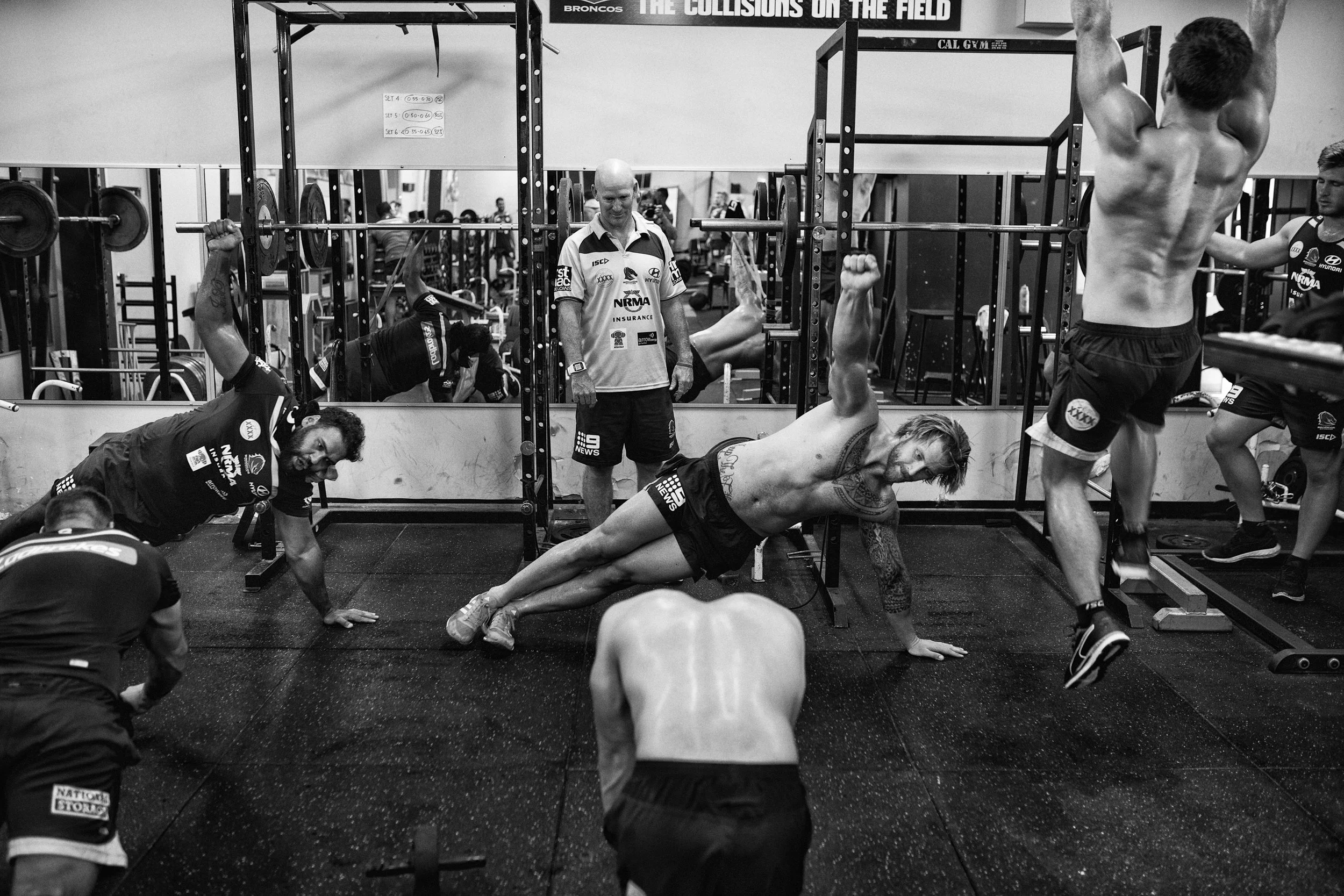 Broncos training session for Men's Health Magazine