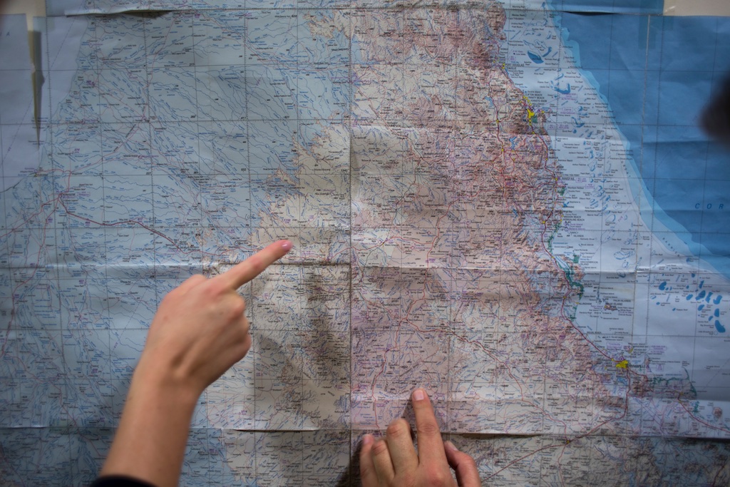  Royal Flying Doctor Service Clinic at Gilberton Station, Qld...Map of Qld at RFDS Cairns Hqtrs 