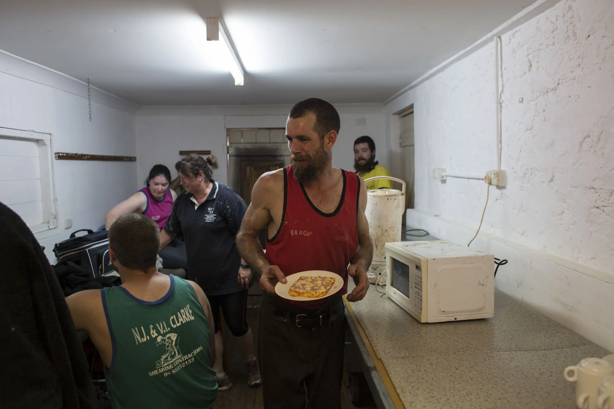 “CLICK GO THE SHEARS – FOR 175 YEARS” EVENT at Bungaree Station, South Australia. Smoko for the Shearers