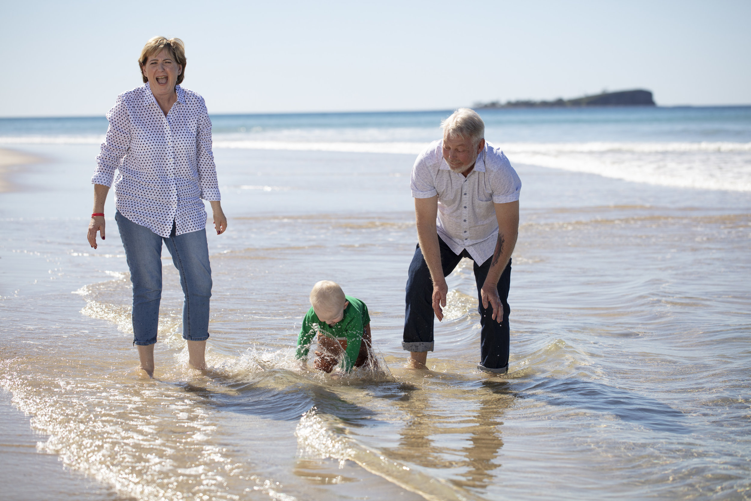  Denise and Bruce Morcombe with Grandson Winston. photographed on the Sunshine Coast, Qld for The Australian Women's Weekly Magazine 