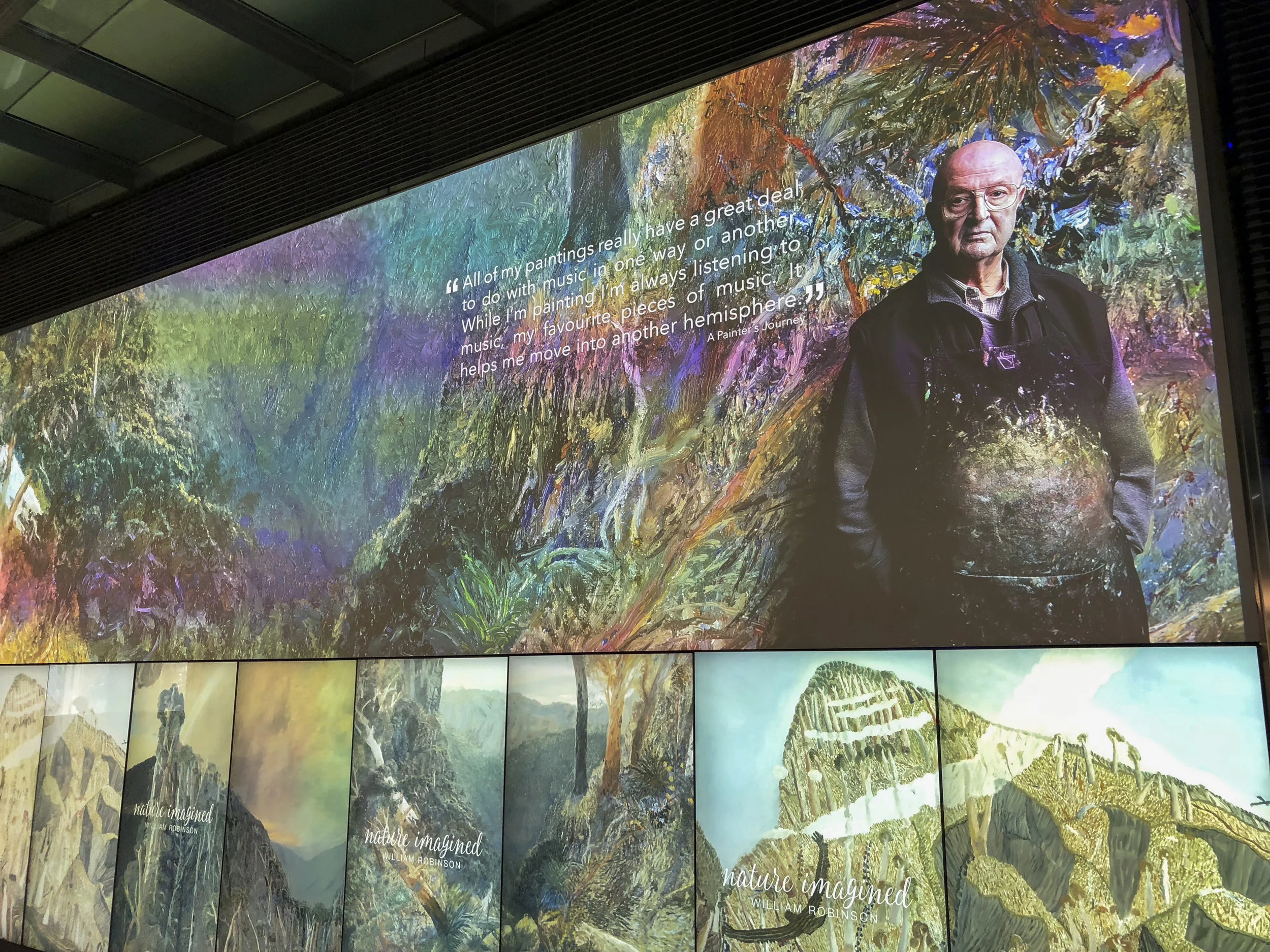 It was great to see my portrait of the Artist “William Robinson” featured on one of the interactive display screens at The Cube, QUT Gardens Point Campus, Brisbane. http://www.thecube.qut.edu.au/cube-screens/2018/nature-imagined.php