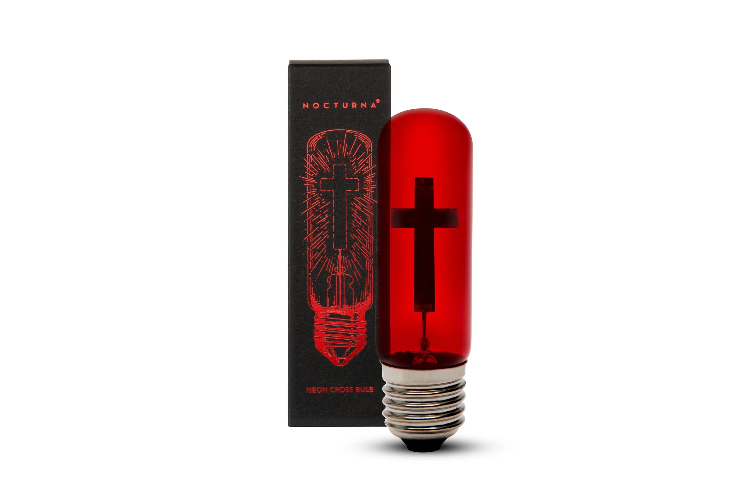 Red Neon Cross Light Bulb - 220-240V for Australia
