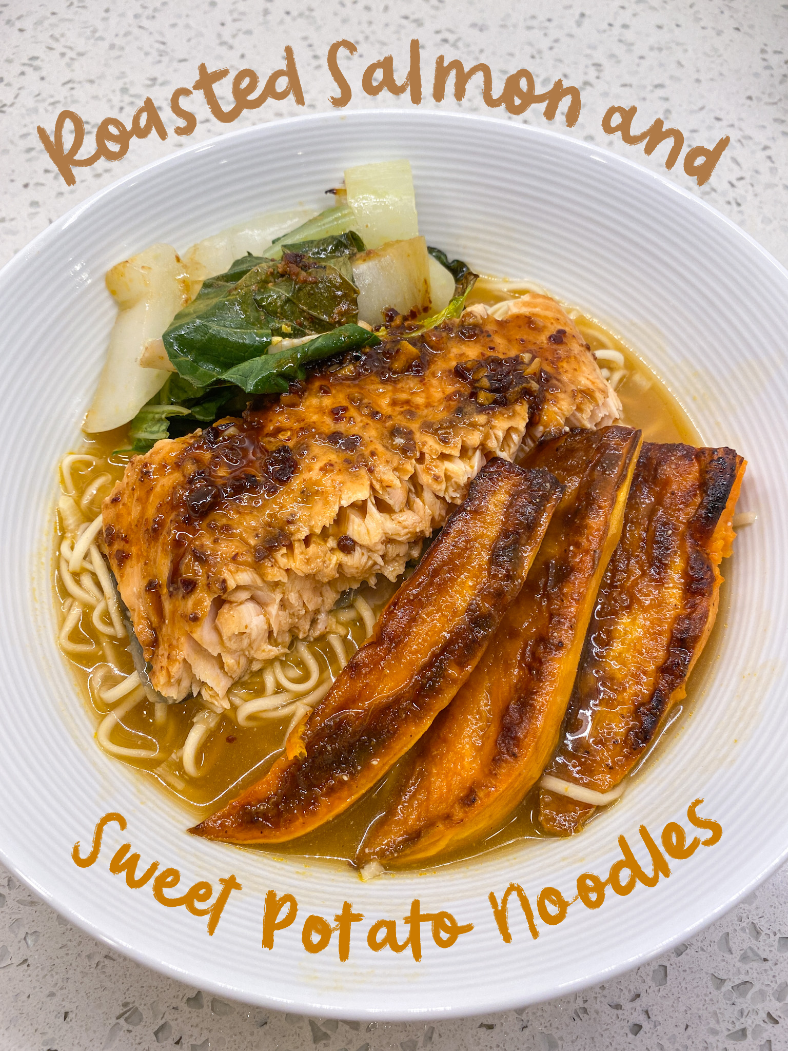 How to Make Roasted Salmon and Sweet Potato Noodle Soup