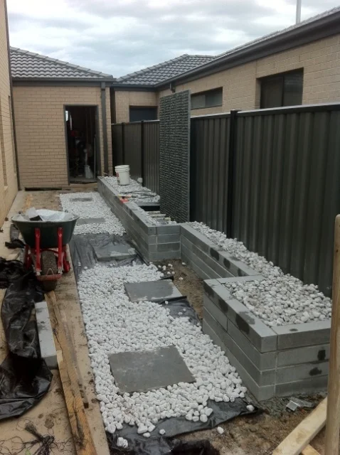 Bluestone block wall
