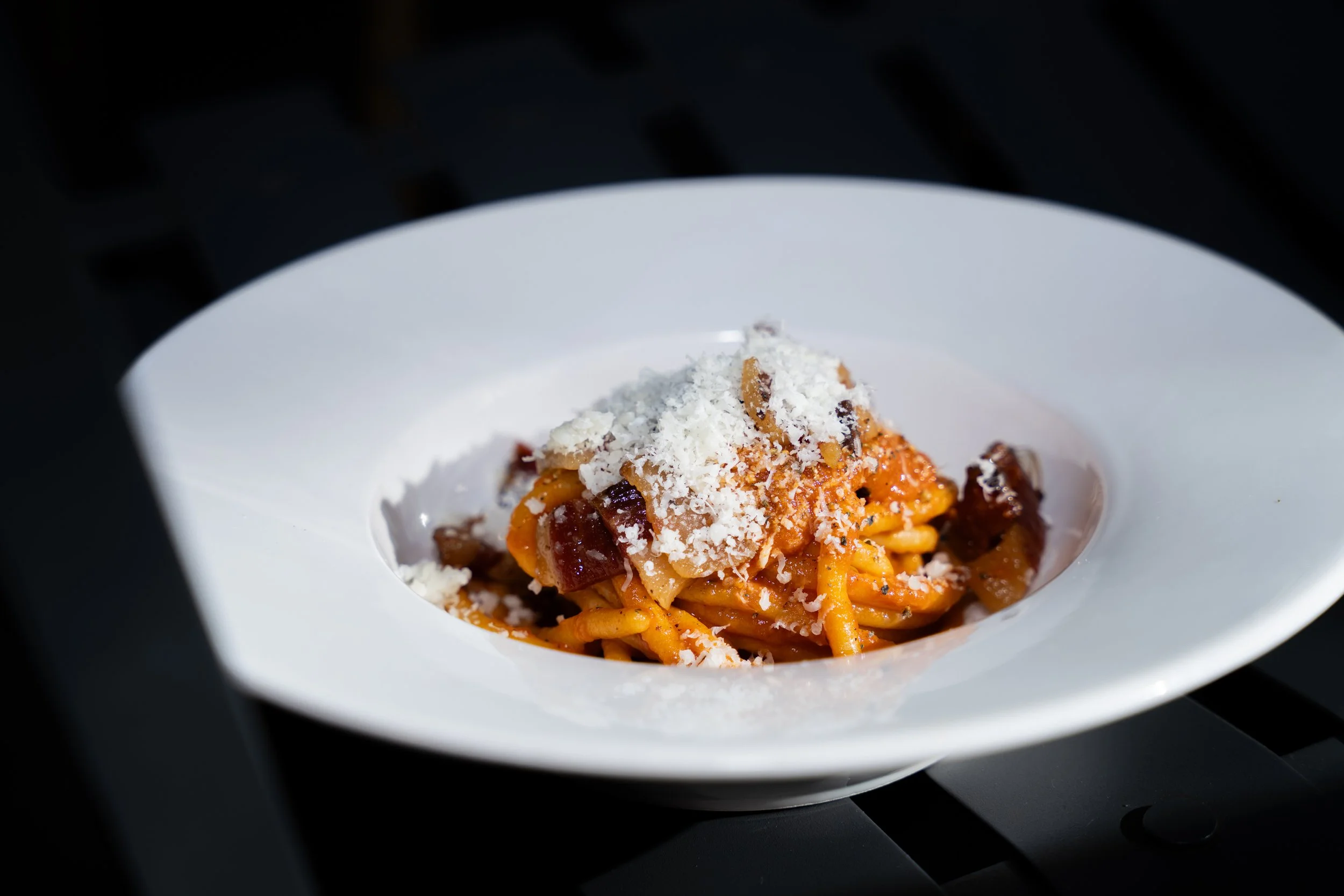 Traditional Italian Amatriciana pasta, freshly prepared at il__mattarello