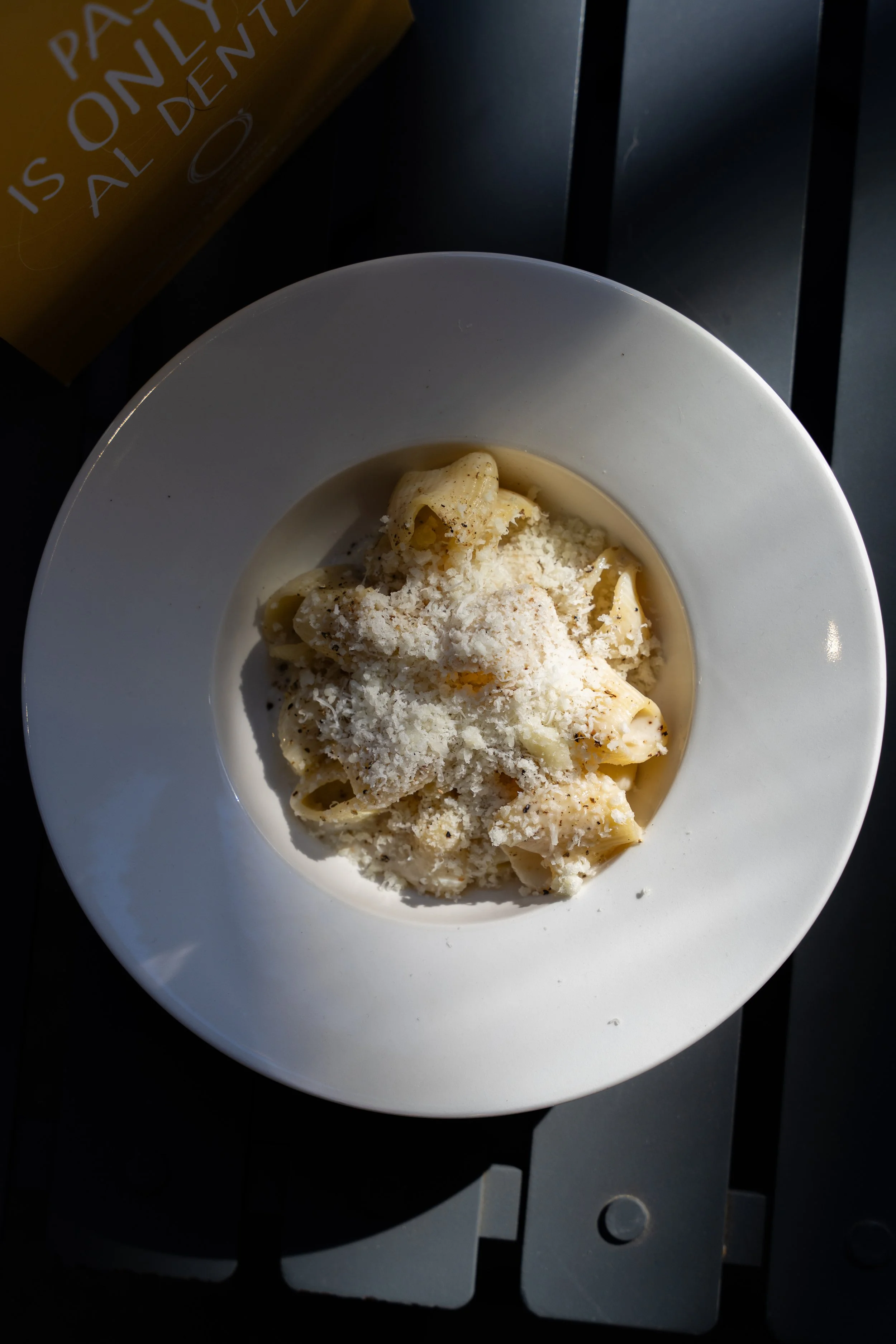 Organic spaghettone and rigatone Cacio e Pepe, made daily at il__mattarello Copenhagen