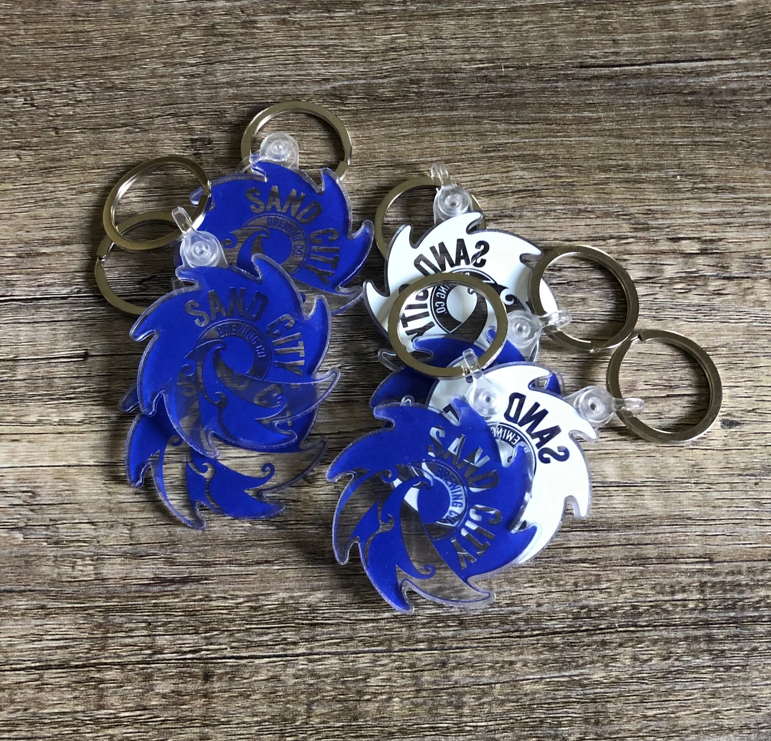 ミュージシャン POINTLESS JOURNEY LOGO KEY CHAIN Blue Vtg Journey Rock Band Collector Blue Color Plexiglass Mirror Key