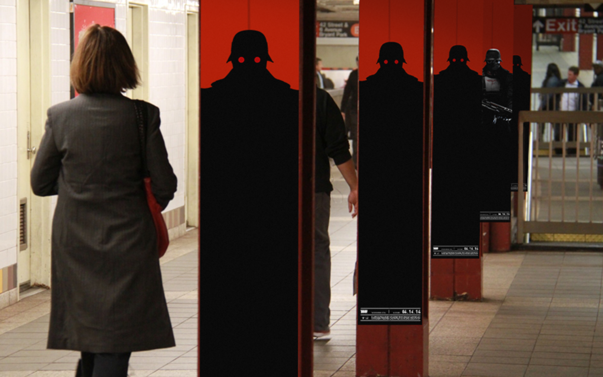 Life-sized subway takeovers and train wraps bring the threat to New York.