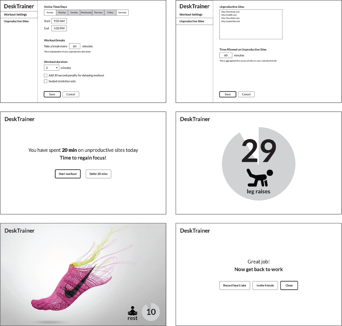 Final set of wireframes