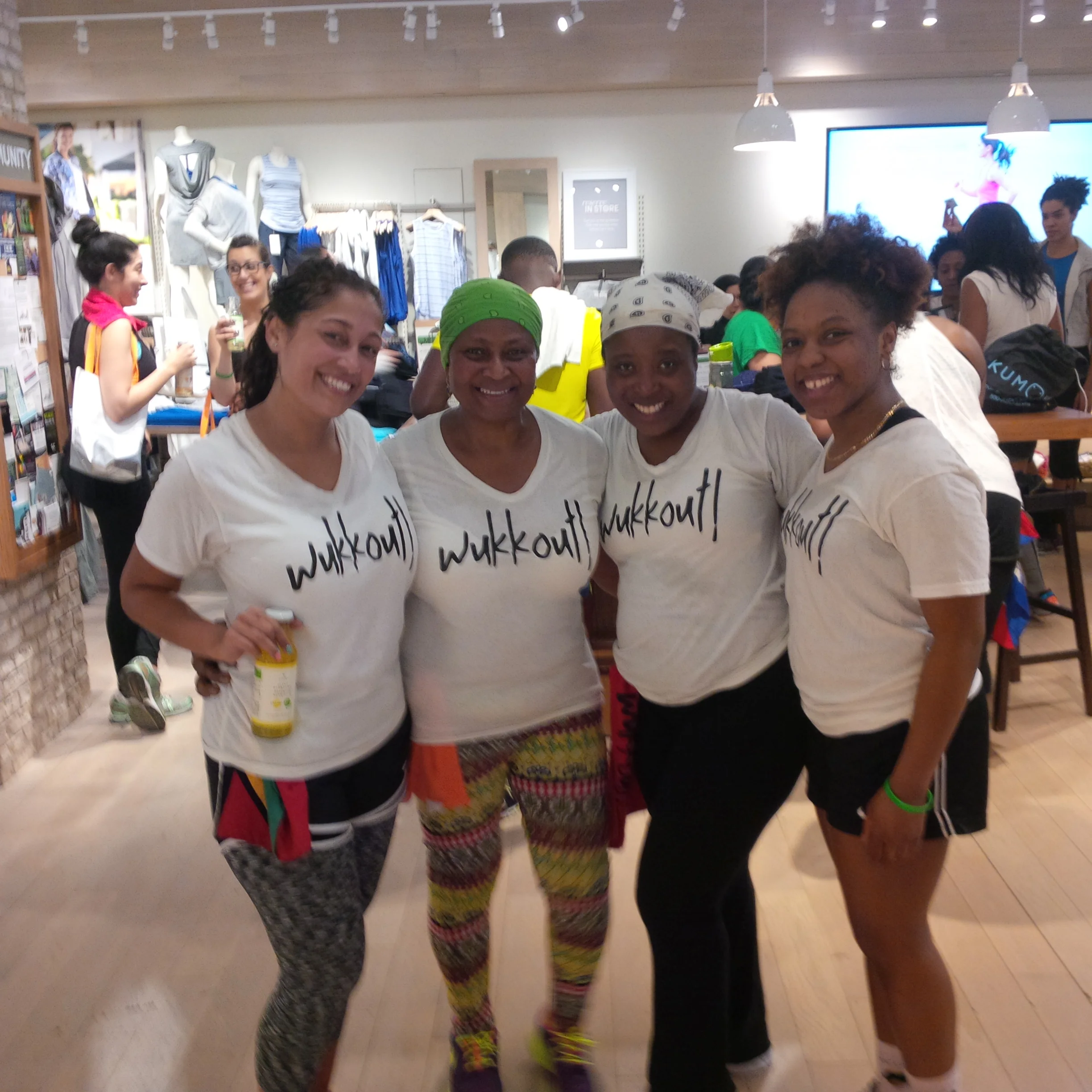 L to R: Wukkout!® founder Krista Martins, Wukkout!® enthusiast Evelyn, Aspire 2 Dance Owner Deborah Cook, Aspire 2 Dance Assistant Michelle Lawton