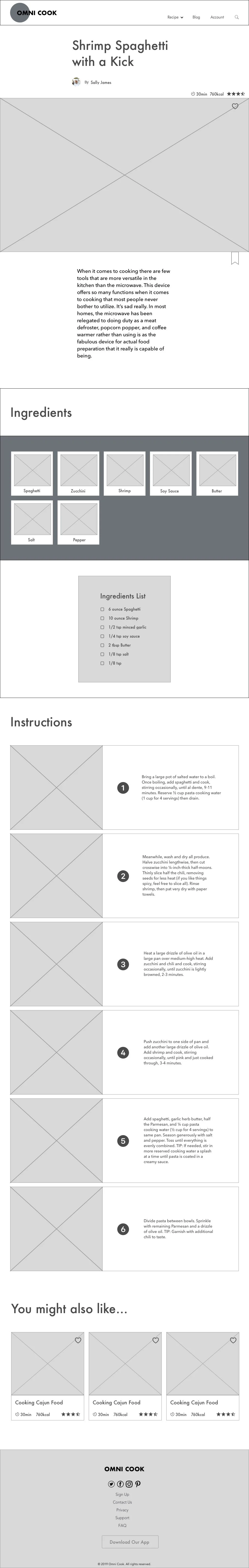 Wireframe | Recipe Page