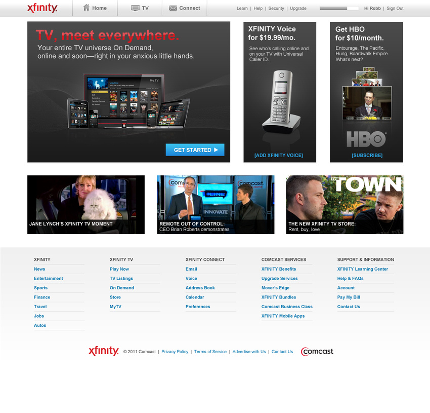 XFINITY Product News & Sell Page Concept