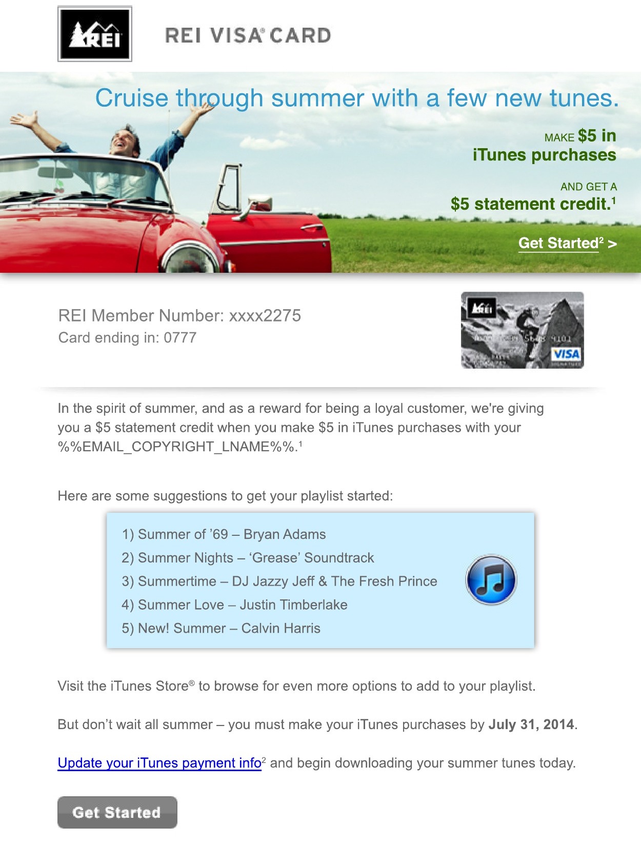 U.S. Bank REI Email (with iTunes)