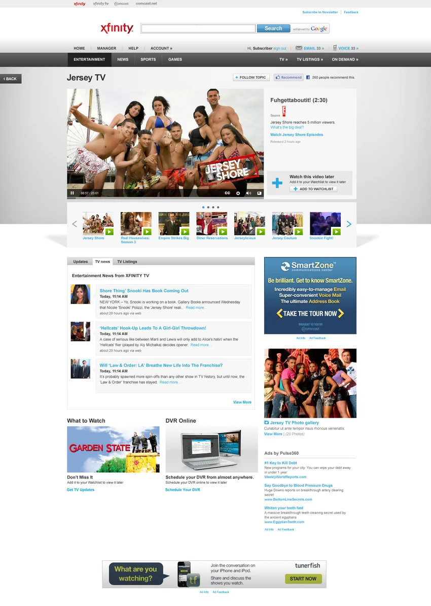 XFINITY TV Online: Content Curation