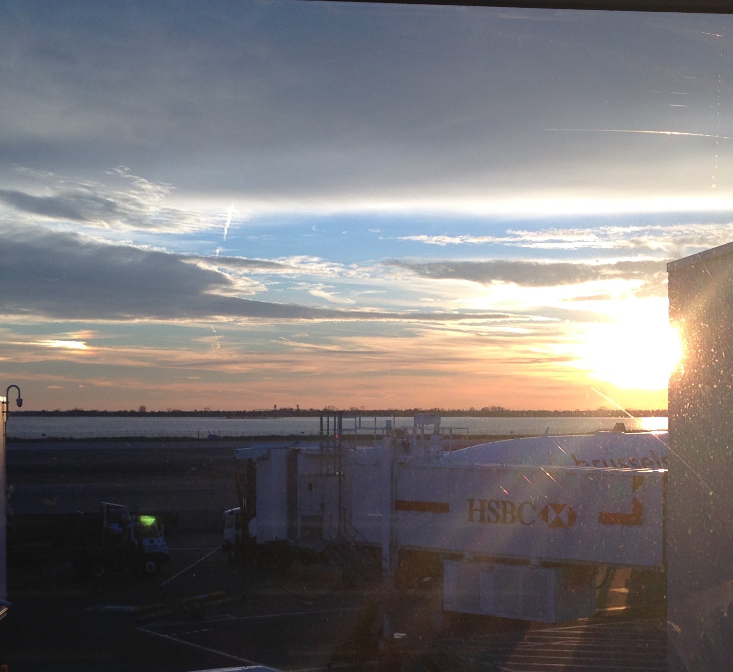 Sunset at the airport