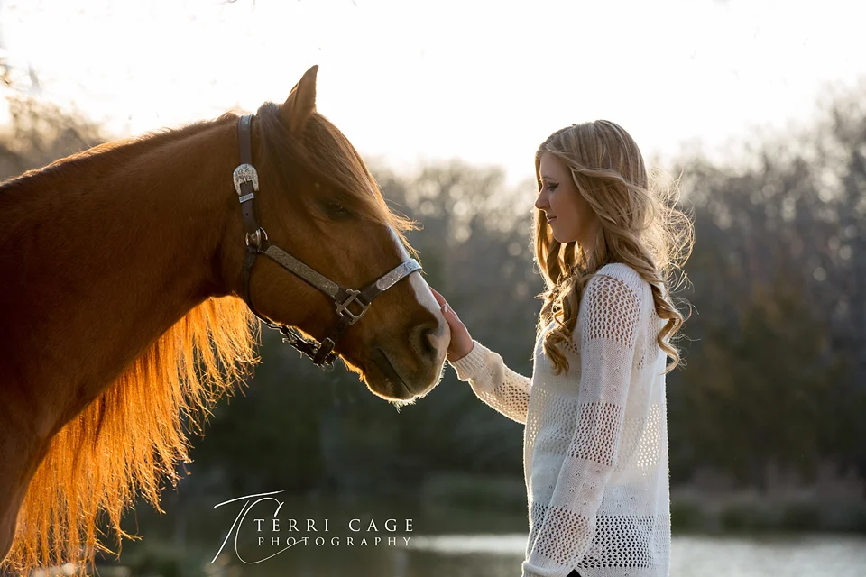 Senior with horse profile shot