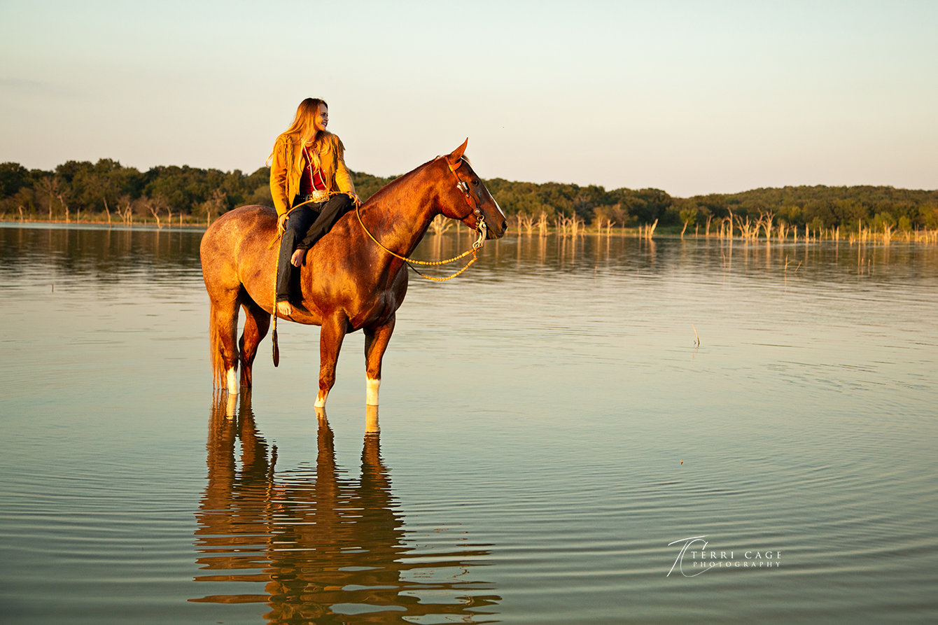 Girl on Horse in Water