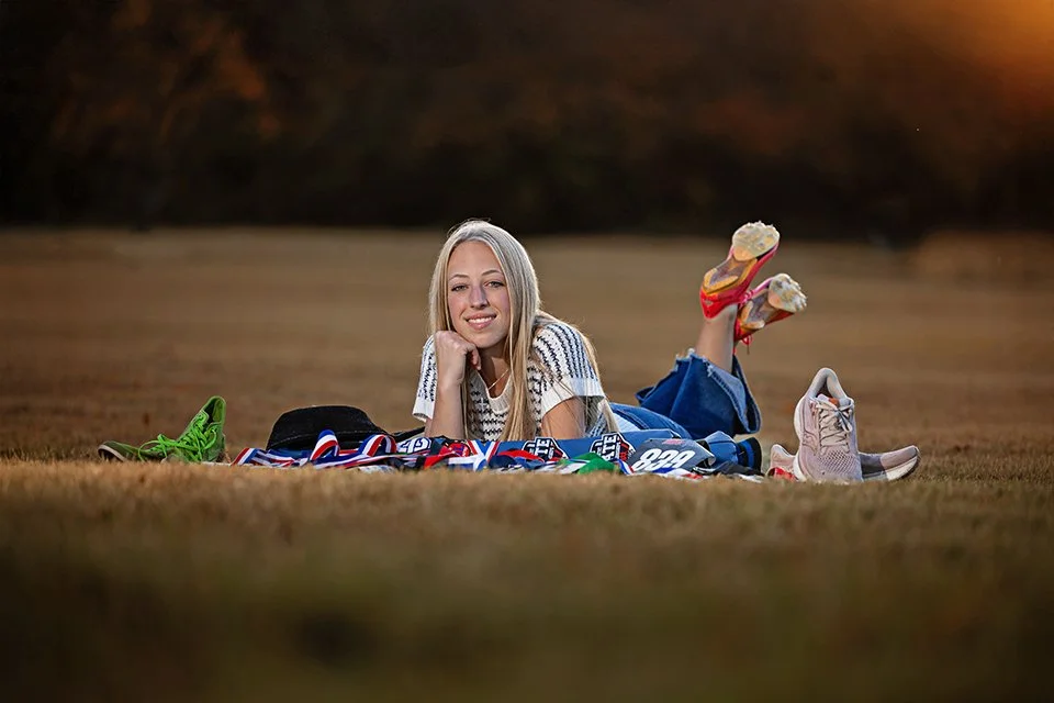 Byron Nelson High School Senior Portraits | Fall &amp; Spring Sessions for a Cross Country Senior