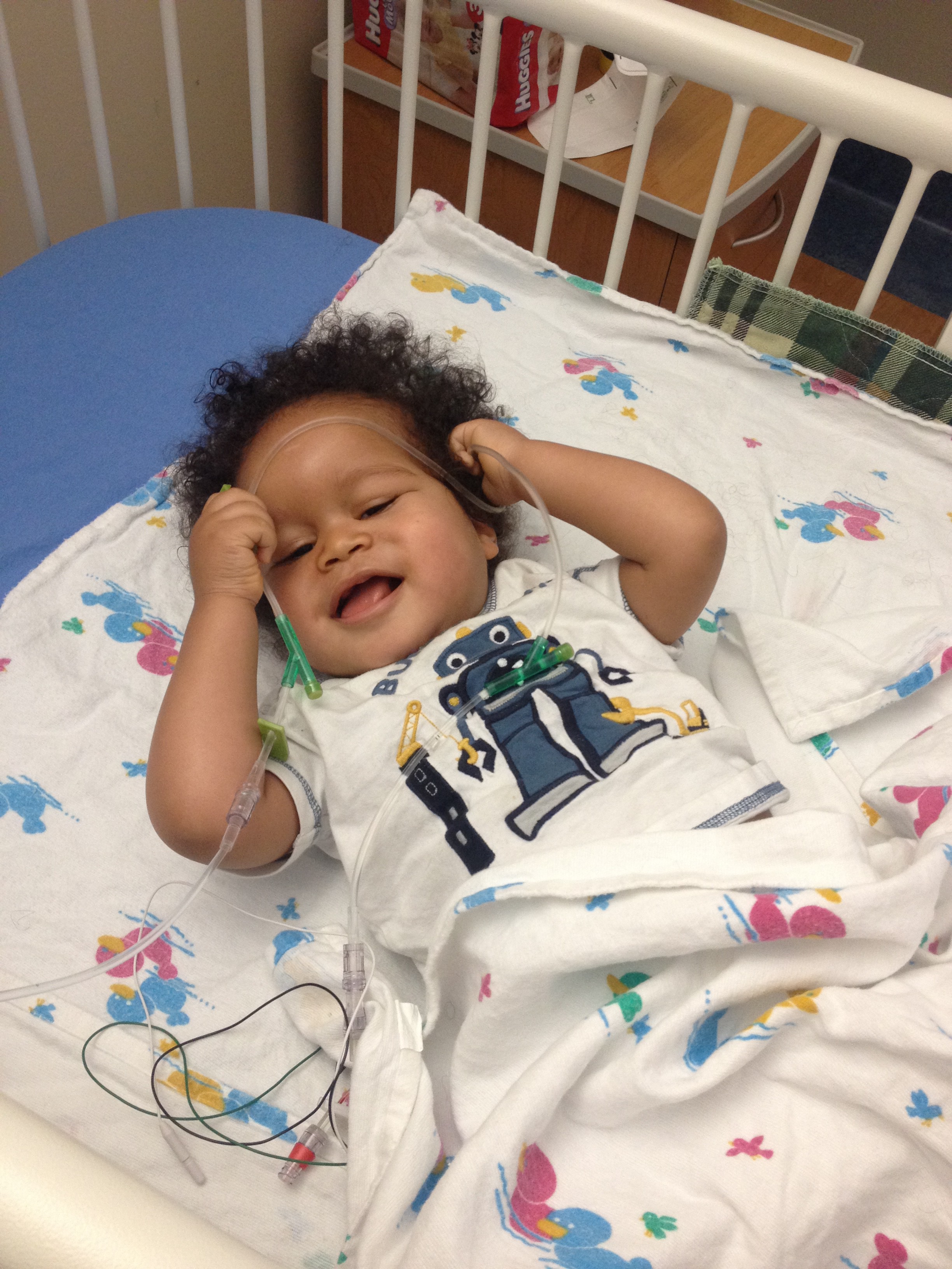 Day 30: Feeling a little better after his transfusion. What a difference blood makes. Donate blood!