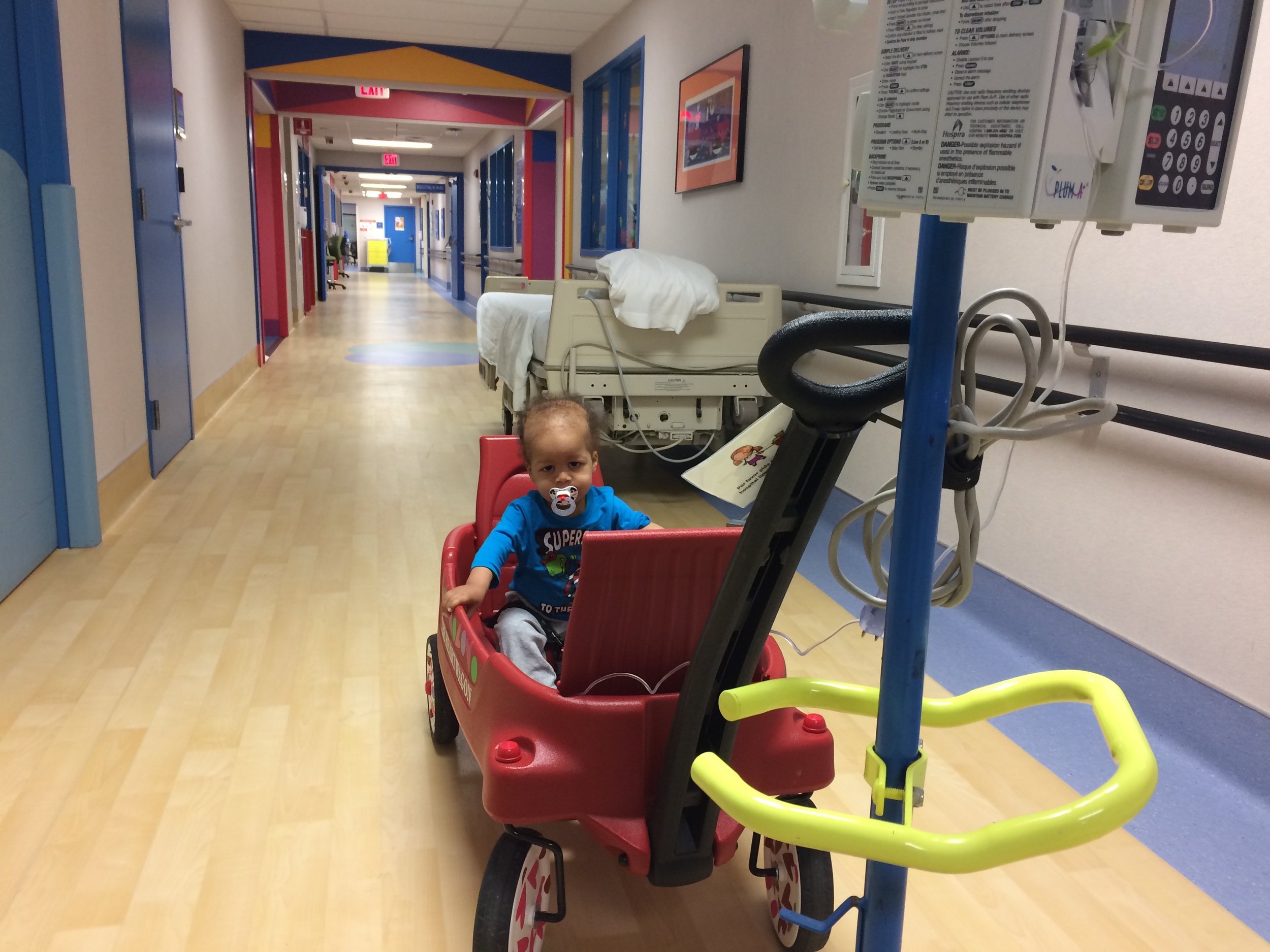 Strolling around the floor with the chemo still infusing
