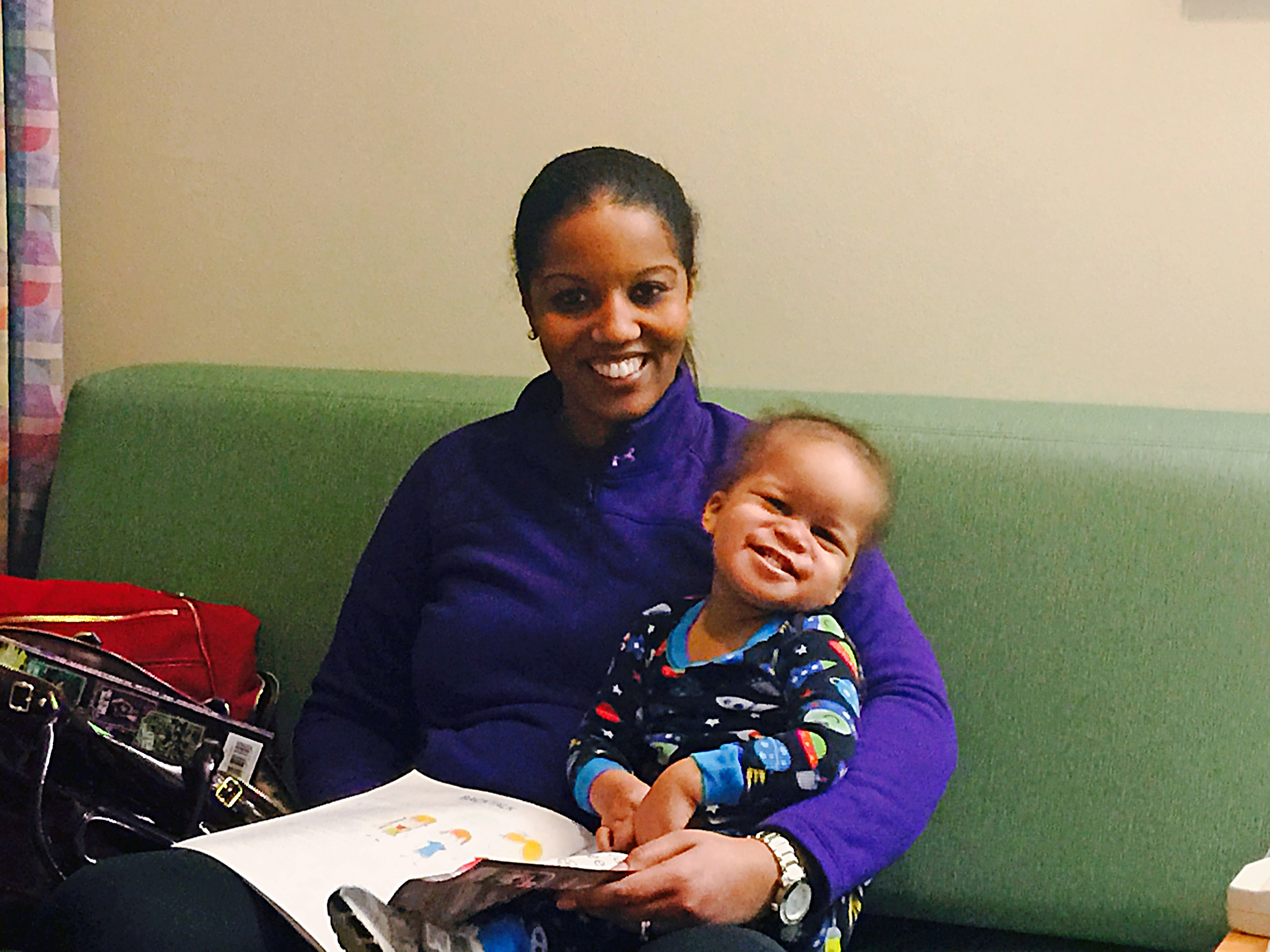 Day 203: Elliott is happy to spend a night with mom after two nights with daddy