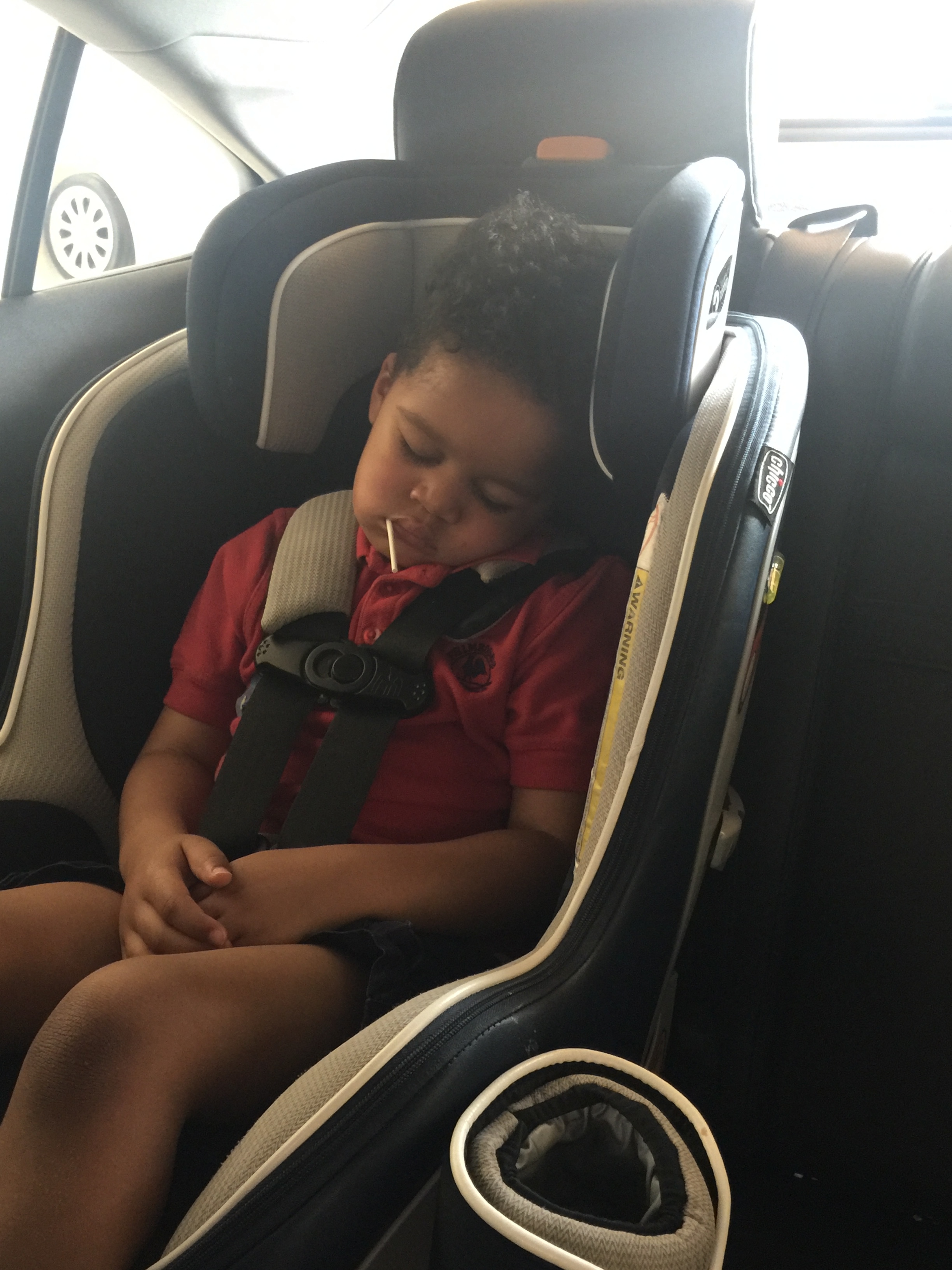 By the time we get to daycare, he is usually asleep, which works out well because it it usually nap time when we arrive around 12 or 1pm.