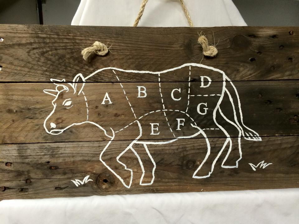 Cow (Butcher Chart - White)