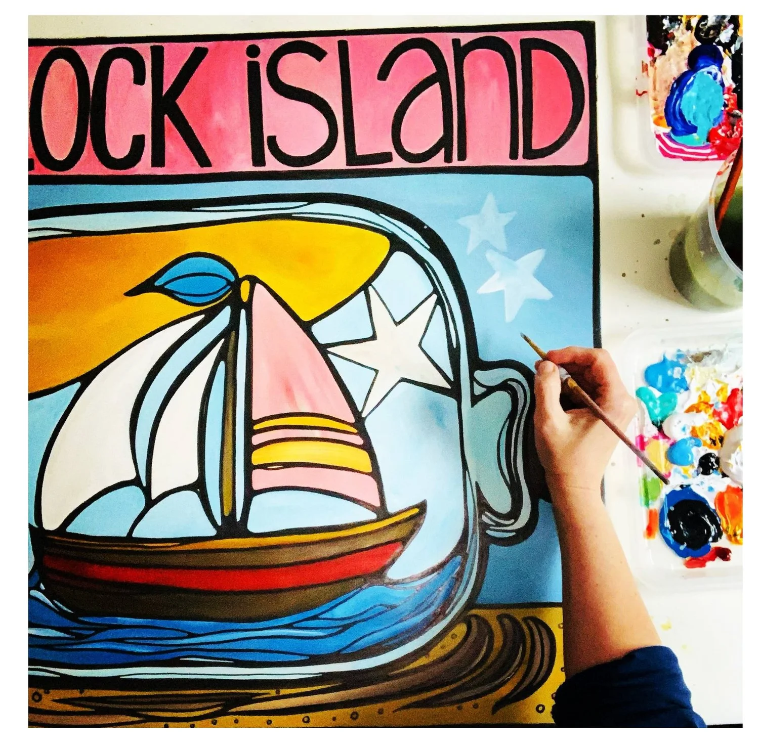 Block island artwork, block island Rhode Island painting by Vero