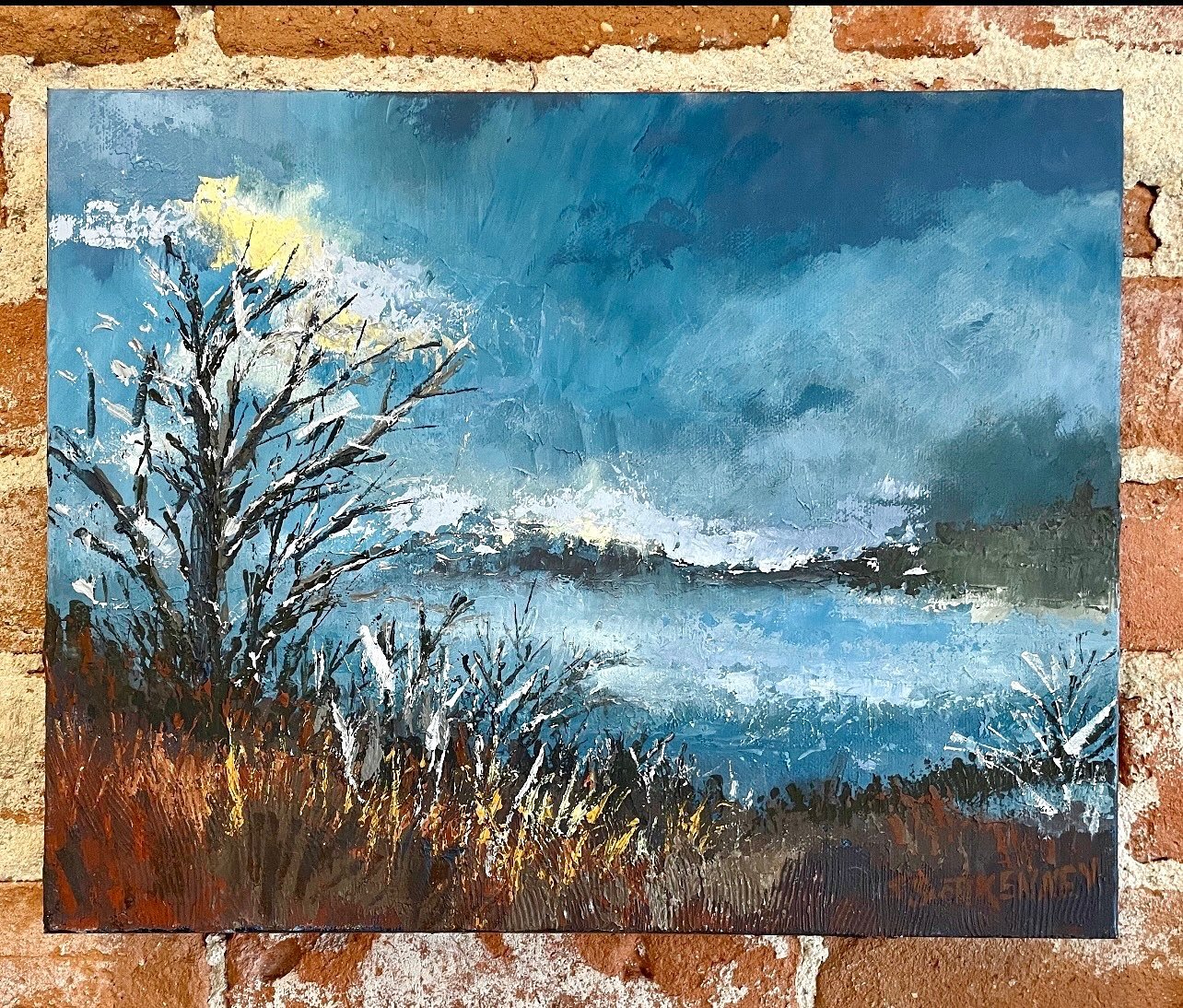 🔴 SOLD! &ldquo;Winter Beckons&rdquo; by artist Susan Scott Kenney, 11 x 14 acrylic on panel, certainly has year-round appeal! Whether you&rsquo;re matching colors, moods, seasons, or just looking for something that speaks to you - @silvercirclegalle