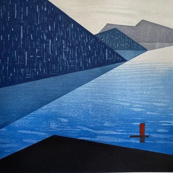 Red Sail in the Sunset $400, 20” x 20”.jpeg