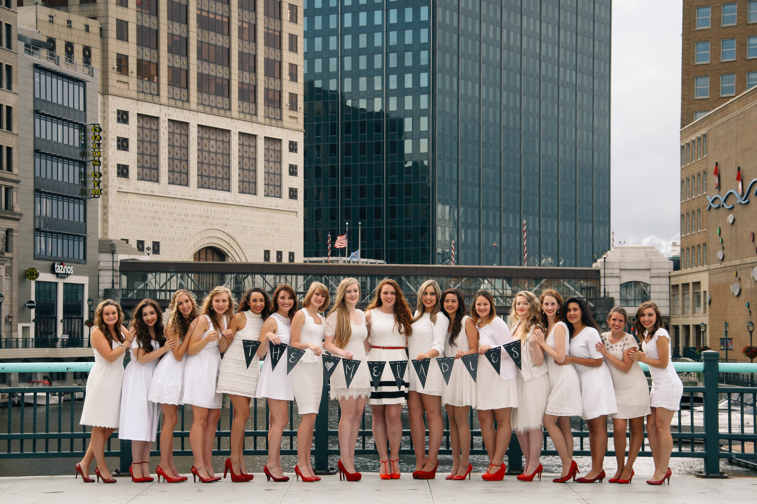 Left to Right: Cate Beauchamp, Natasha Mraz, Savannah Sparks, Katie Tuchel, Tyler Middleton, Natalie Graceffa, Kara Sandquist, Maeve McSweeney, Maggie Butler, Kristen Powers, Regine Torres, Krystal Morales, Natalie Ragusin, Amanda Graff, Mercedes Meza, Stephanie Fiore, Nicki Dower