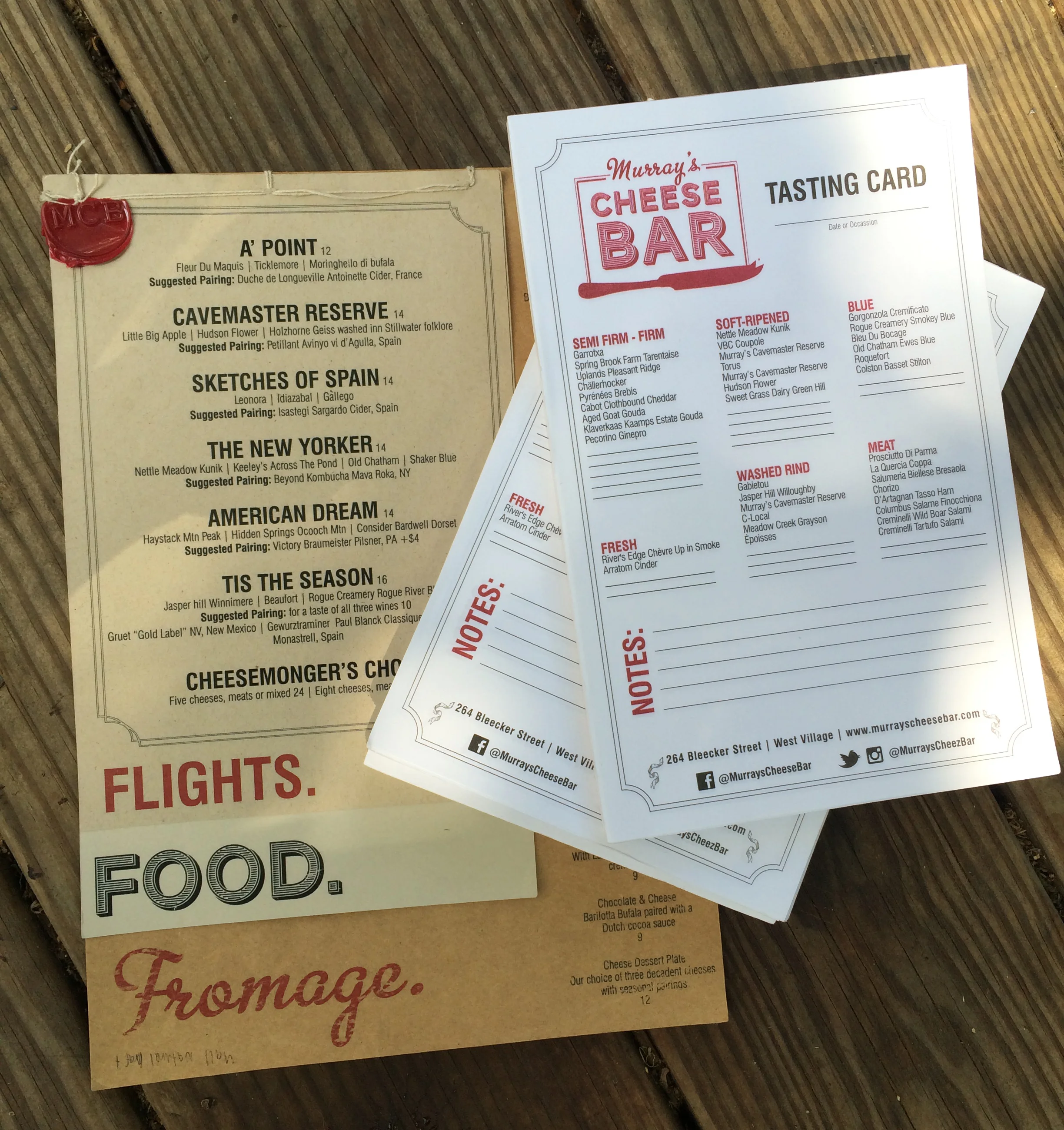 Menu + Tasting Cards