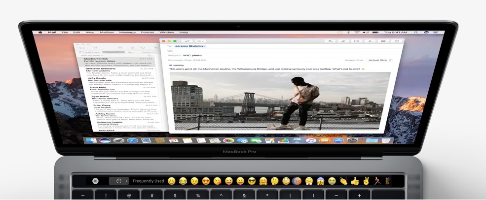 Never struggle finding that pensive "Hmmm" emoji again. Touch Bar will also strengthen Heidi's " Emoji Analysis " theory.