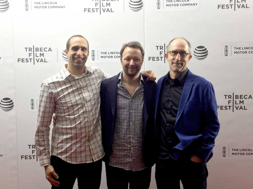 (L-R) Additional Music Composer Kenny Kusiak, Director Jon Greenhalgh, Composer John Kusiak at Team Foxcatcher Tribeca Film Festival Premiere