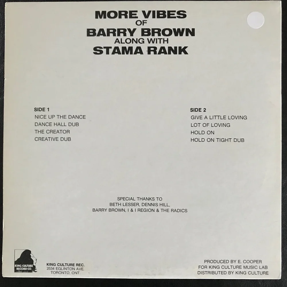 加LP Barry Brown / Stamma Rank More Vibes Of Barry Brown Along With Stama Rank KC006 King Culture /00260 More Vibes Of Barry Brown Along With Stama Rank - King Culture LP